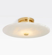 Online Designer Bathroom Ankeny 16in Alabaster Flush Mount Aged Brass