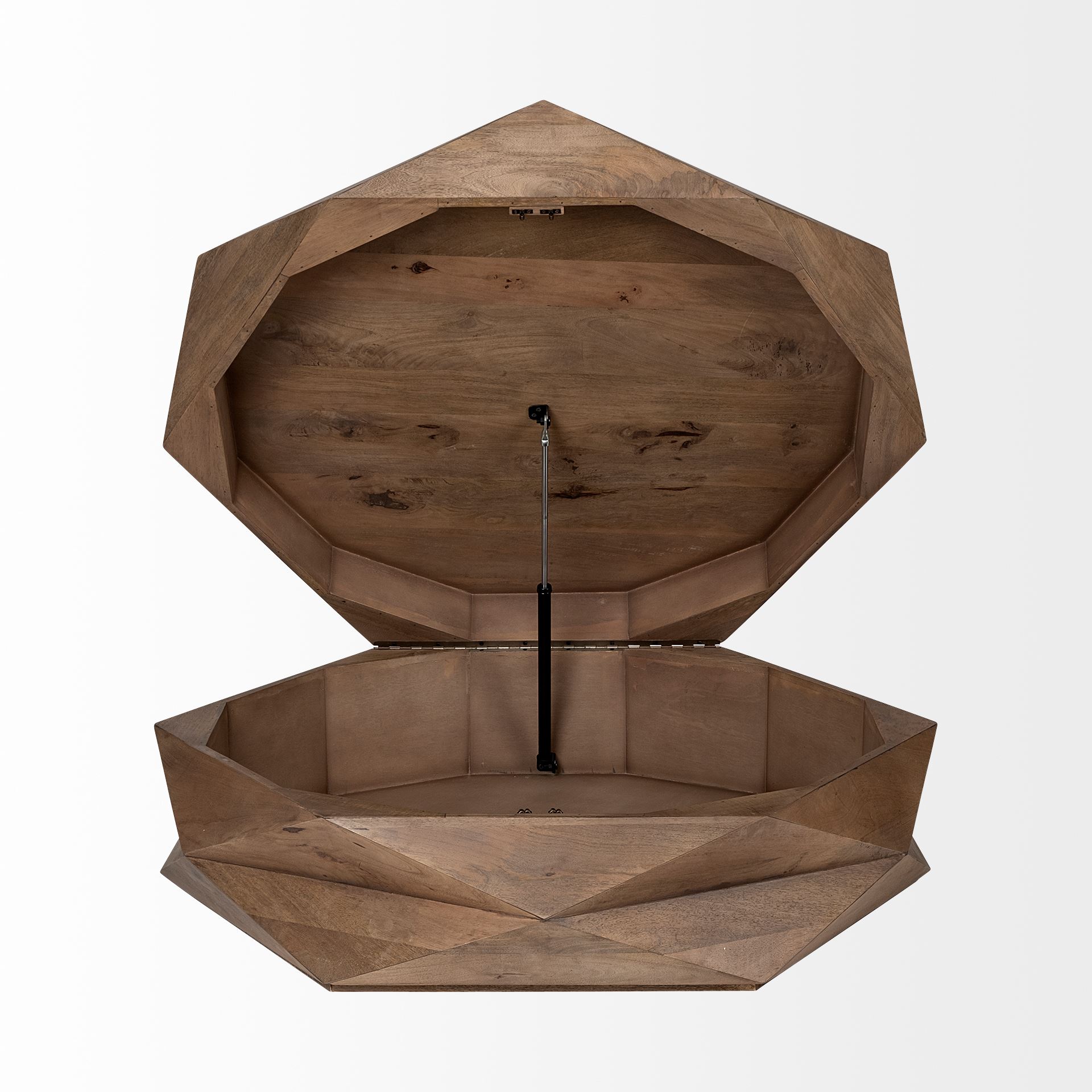Arreto Hexagonal Hinged Solid Wood Top and Base Coffee Table large image 
