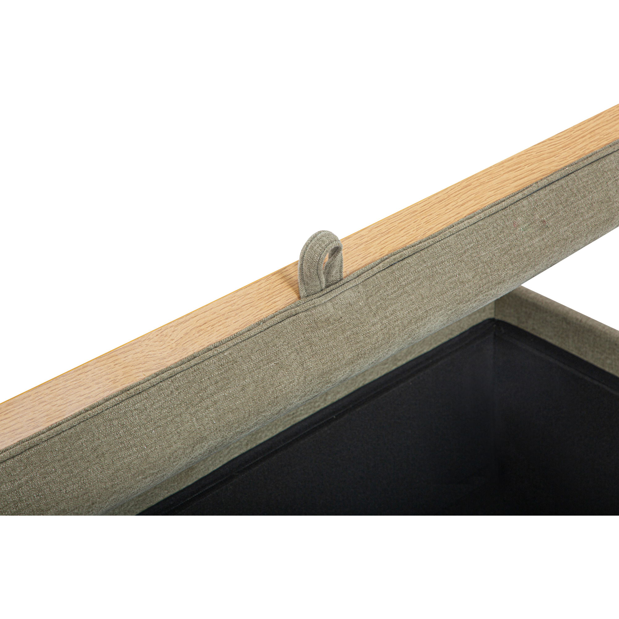 Montana Storage Ottoman Washed Green, by Moe's Home, 35.4" width x 13.4" height x 35.4" depth View 2