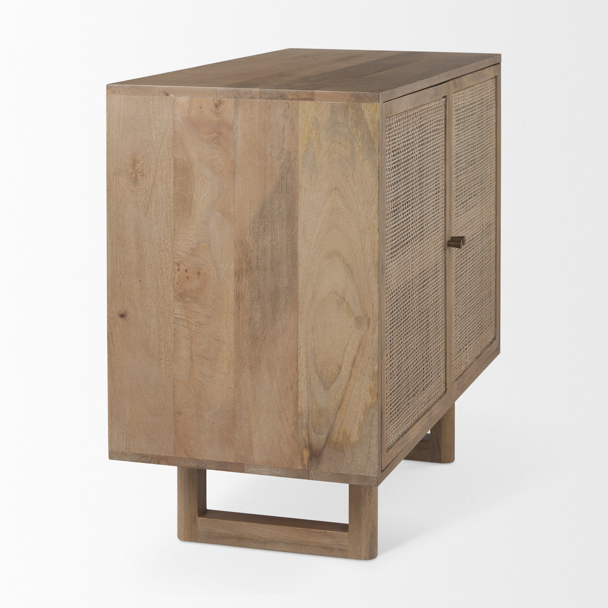 Grier 36' Light Brown Wood with Cane 2 Door Accent Cabinet, Cabinets & Chest by Mercana, 36" length x 18.75" width x 31" height View 7