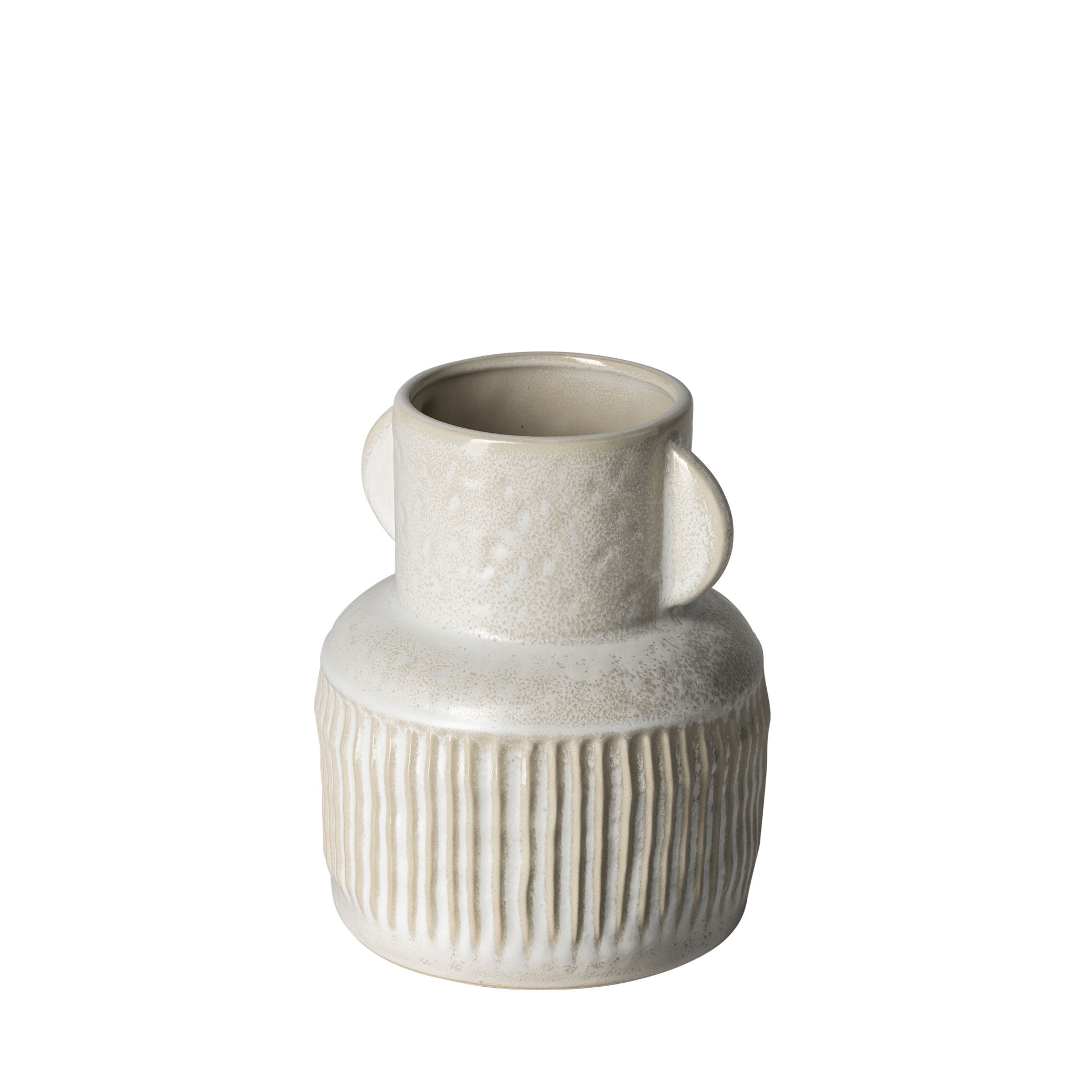 Judy Small Eggshell Ceramic Vase, by Mercana, 8.07" length x 6.69" width x 8.07" height View 1