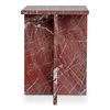 Blair Accent Table Rosso Levanto Marble, Side & End Table by Moe's Home, 14" width x 20" height x 14" depth thumbnail 1