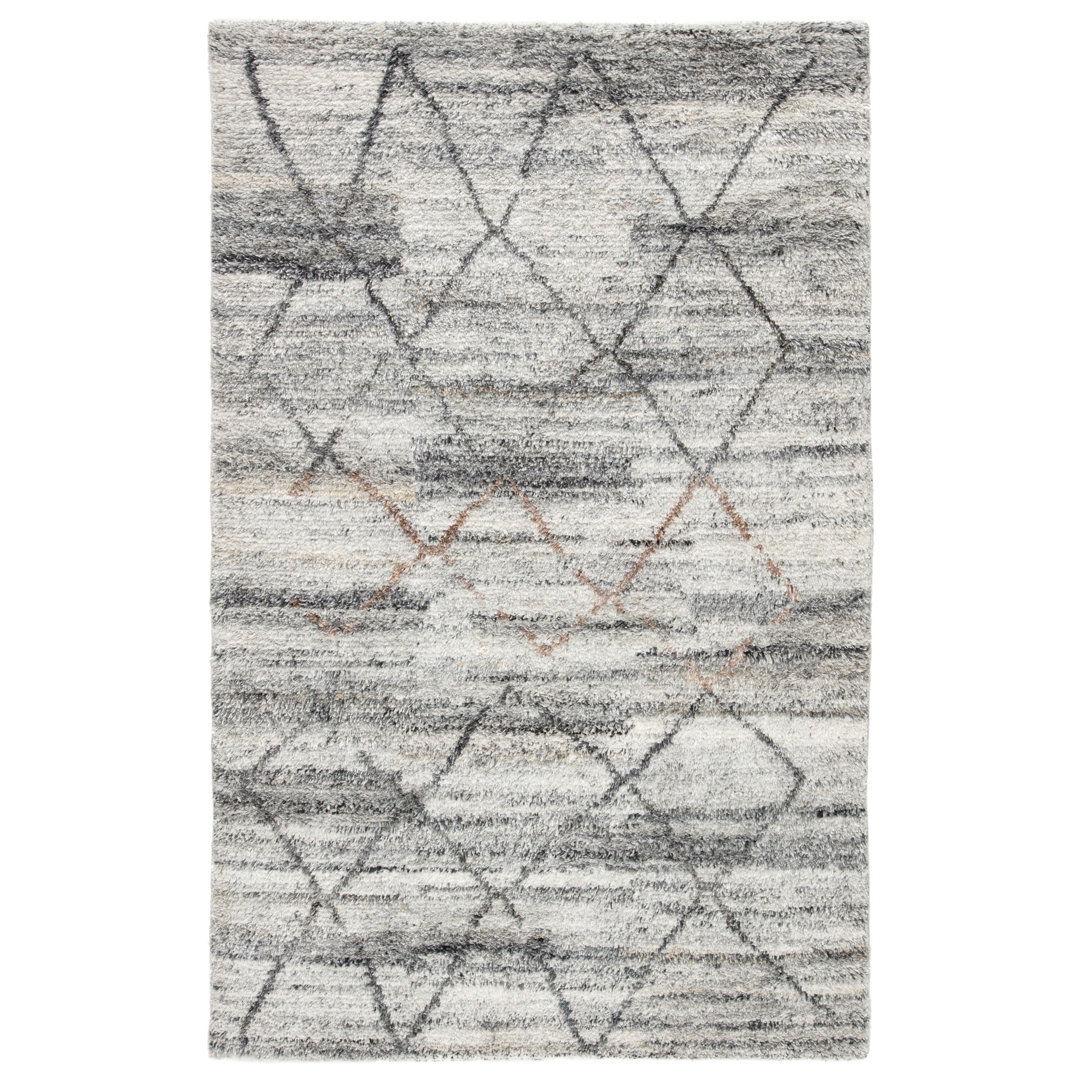Jaipur Living Kenzi Handknotted Trellis Gray Brown Area Rug large image 