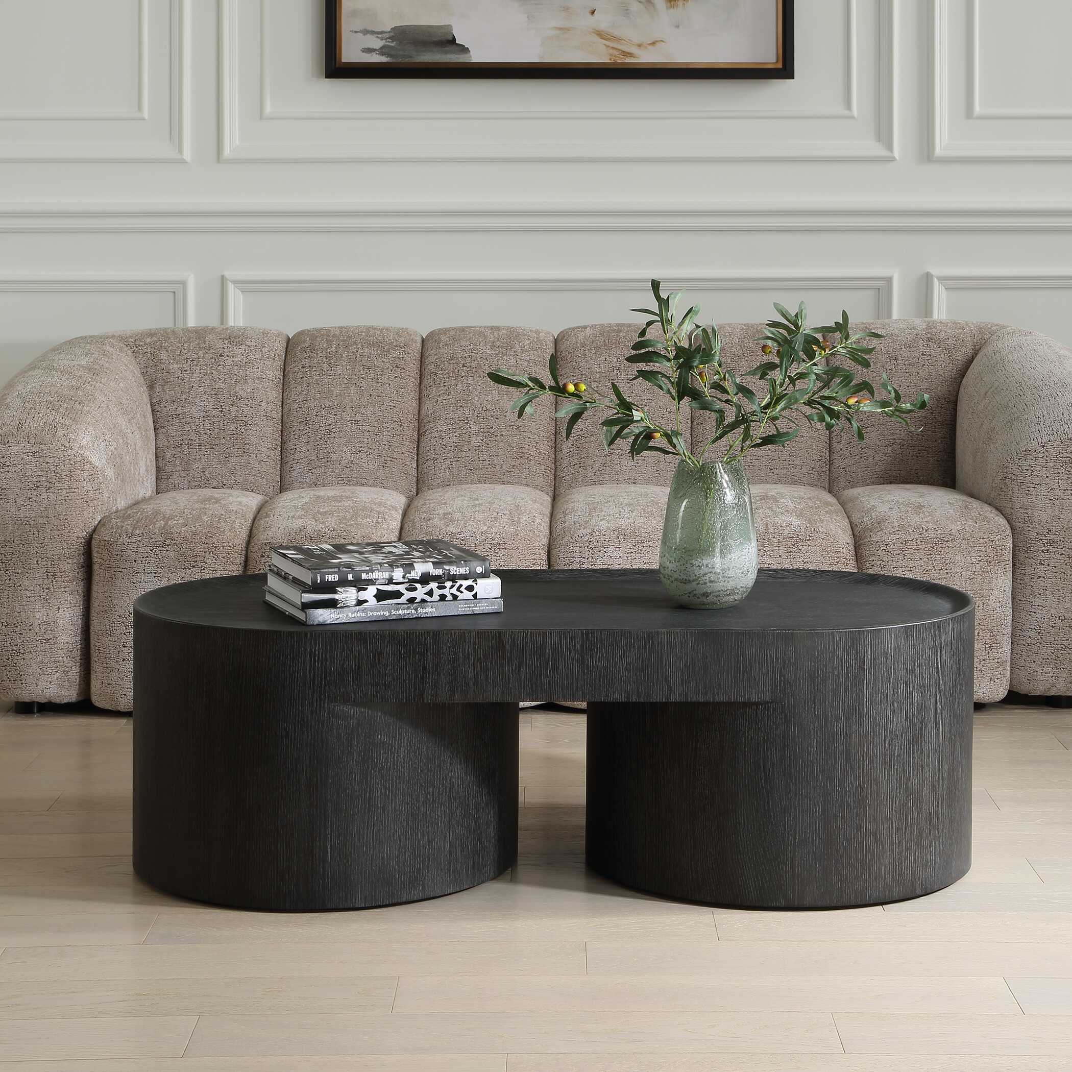 Isbell Black Stained Coffee Table, Furniture by Uttermost, 51" width x 16" height x 23.37" depth View 5
