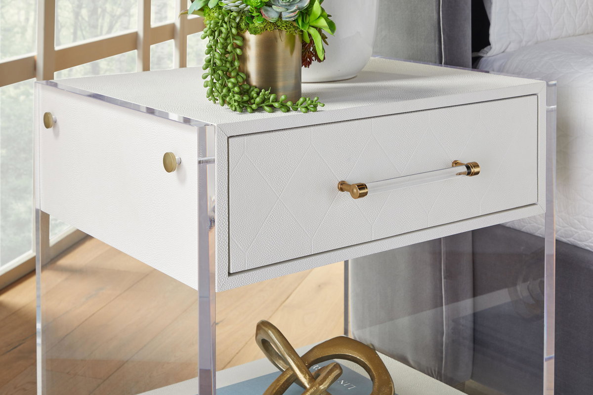 Sonia Shagreen 1-Drawer Nightstand, by Essentials for Living, 25" width x 26" height x 19" depth View 9