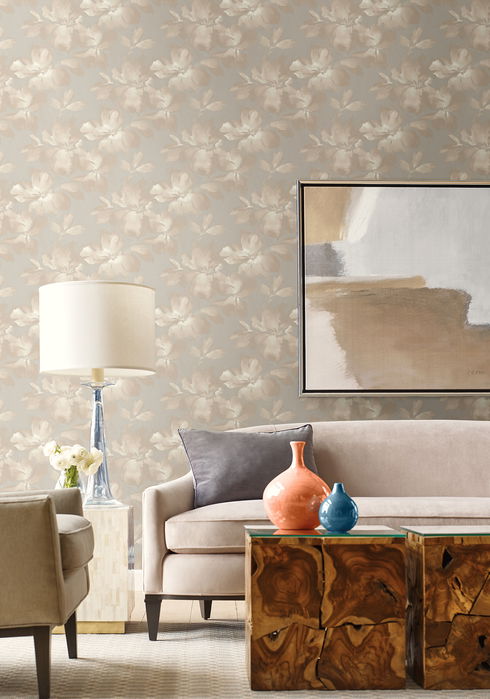 Midnight Blooms Neutral Peel & Stick Wallpaper