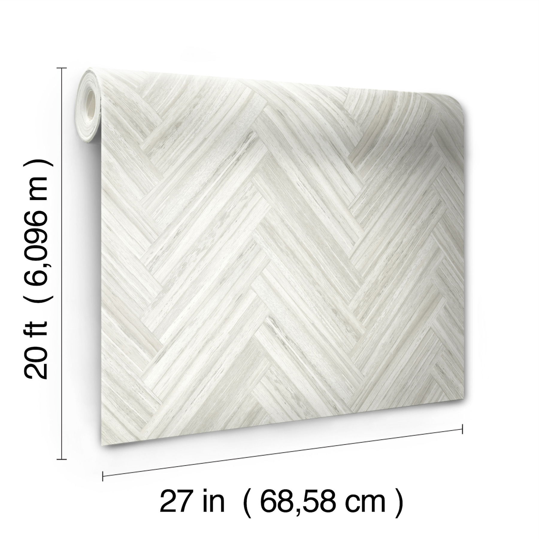 Hermosa Herringbone Beige Peel & Stick Wallpaper large image 