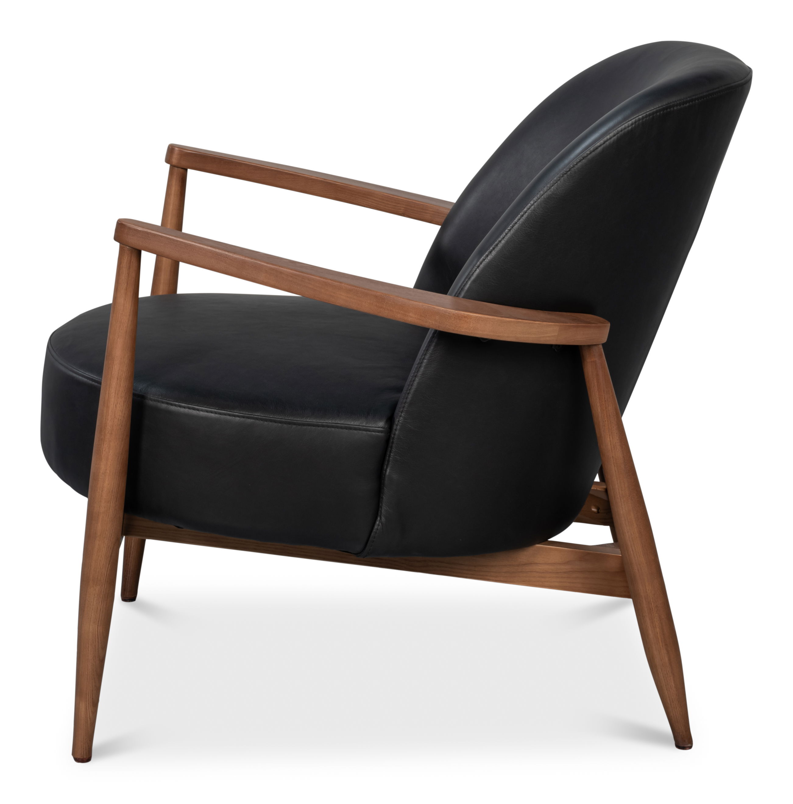 Pindar Armchair, Onyx Black Leather large image 