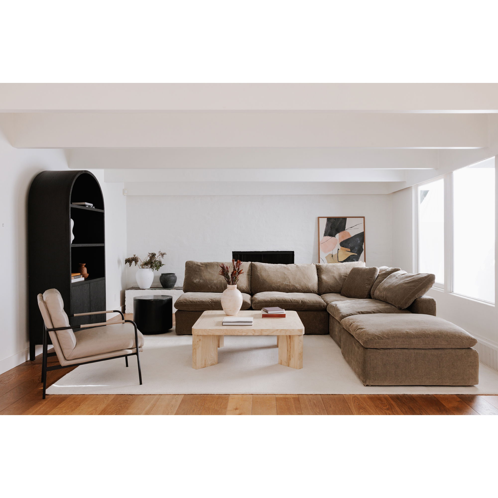 Wilde Display Cabinet Black Oak, Cabinets & Sideboard by Moe's Home, 37.5" width x 79" height x 16.5" depth View 10