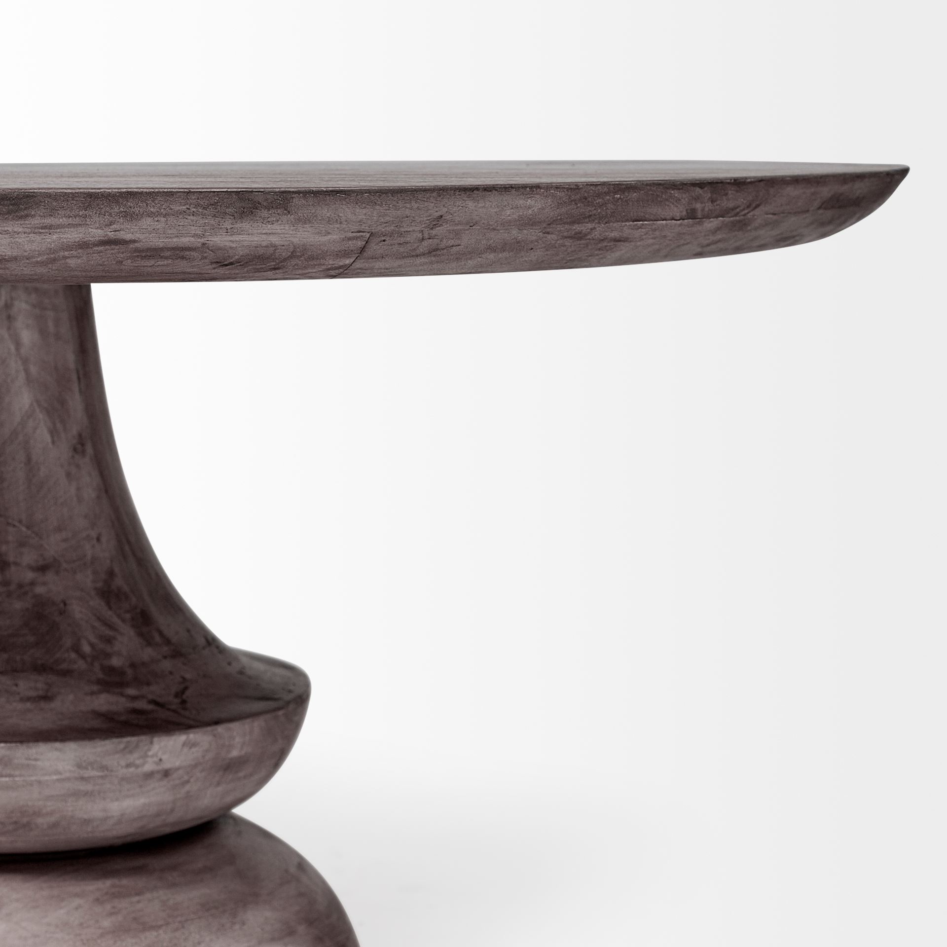 Crossman 60' Round Dark Brown/Gray Solid Wood Table Top & Base Dining Table large image 