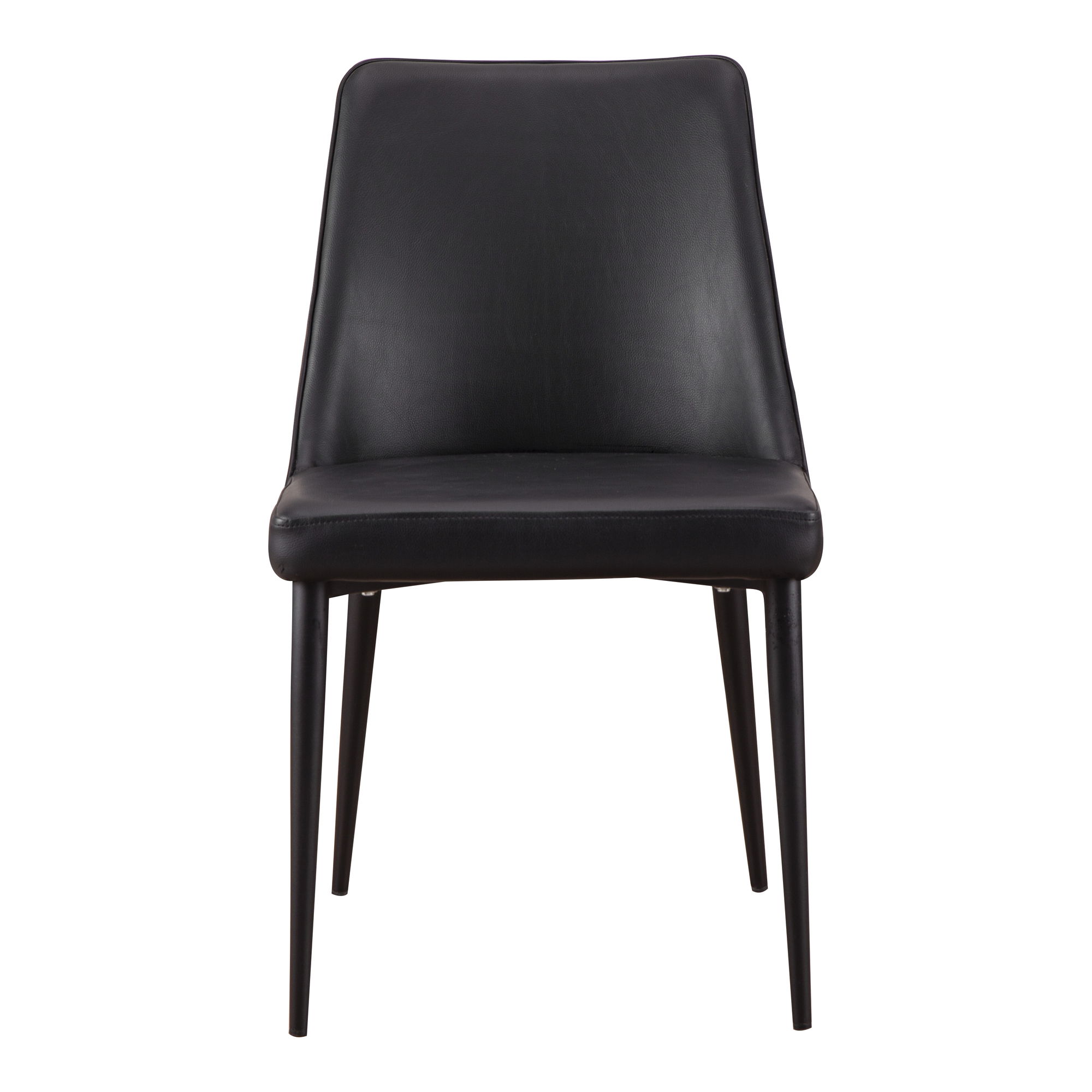 Lula Dining Chair Black Vegan Leather - Set Of Two, by Moe's Home, 18" width x 31.9" height x 23.4" depth View 4