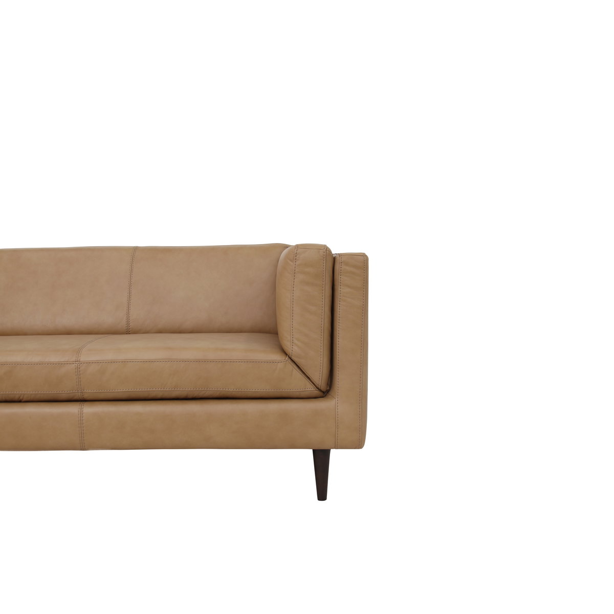 Woods Sofa Tan Leather, Sofas & Sectional by Moe's Home, 86" width x 29.9" height x 37" depth View 5