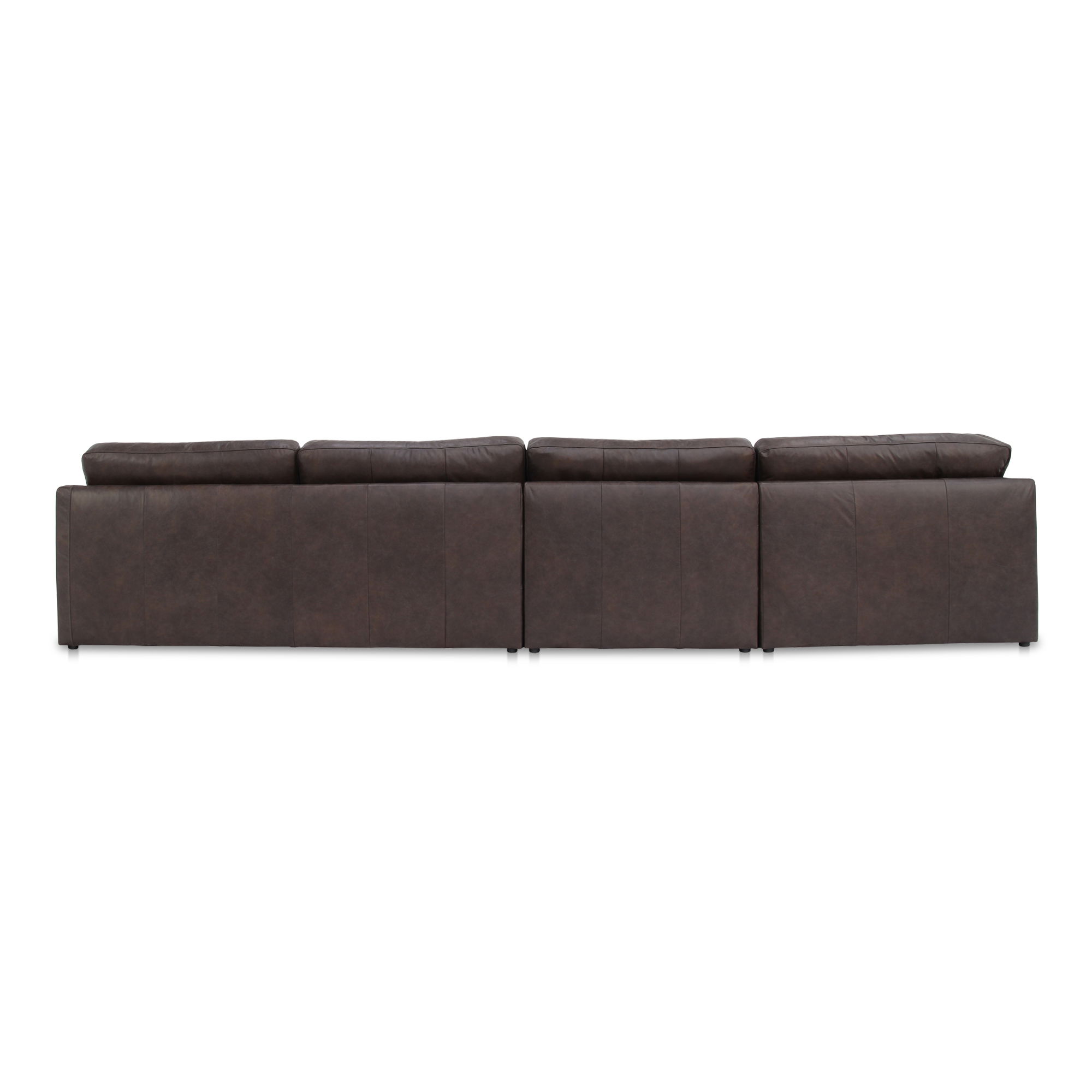 Thurlow 4 Piece Modular Sectional Espresso Brown Leather, Sectional Sofa by Moe's Home, 160.3" width x 33" height x 123.1" depth View 3
