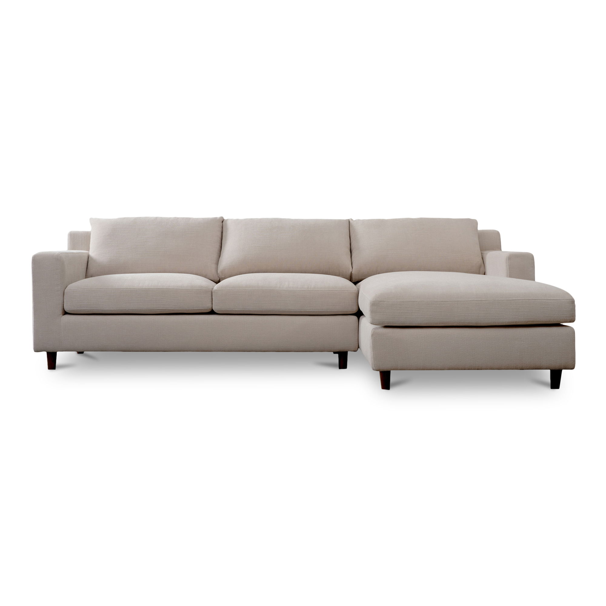 Hutton Right Sectional Beige, Sectional Sofa by Moe's Home, 100" width x 29.1" height x 63" depth View 1