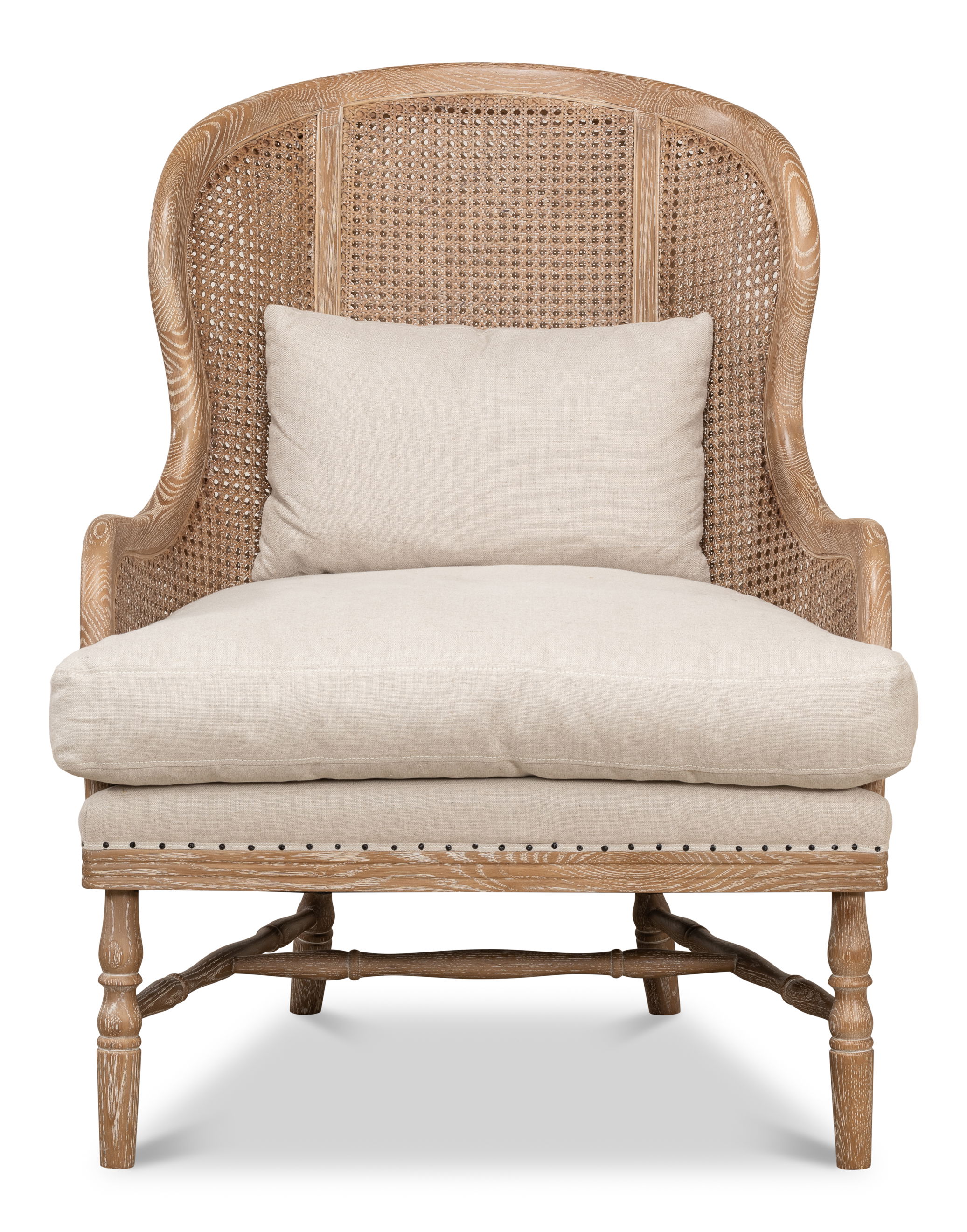Randolph Wing Chair, Accent Chair by Sarreid, 28" length x 31" width x 38" height View 2