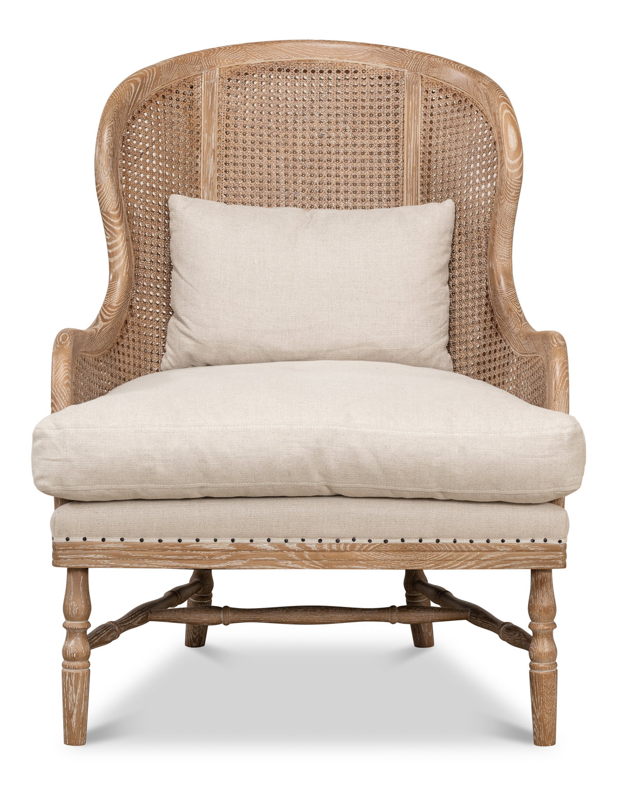 Randolph Wing Chair, by Sarreid, 2'7" length x 2'4" width x 3'2" height View 2
