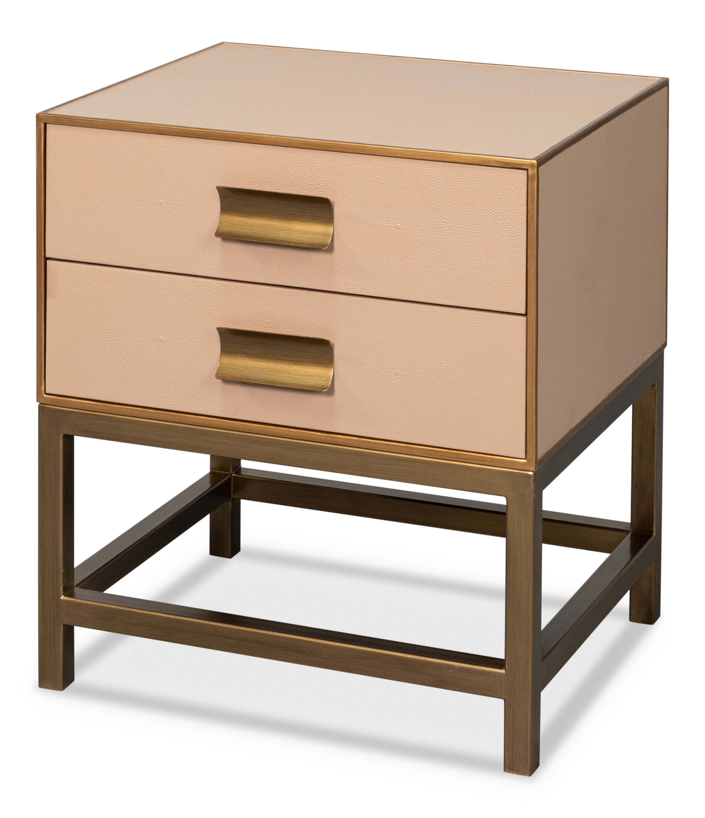 Gideon Shagreen Side Table, Mushroom large image 