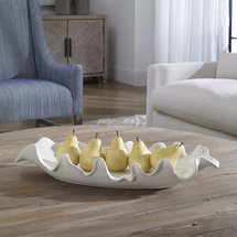 Online Designer Combined Living/Dining Ruffled Feathers Modern White Bowl