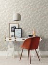 Pressed Leaves Silver Wallpaper thumbnail 3