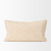 Jacory 14x26 Cream Checker Textured Lumbar Pillow Cover, Decorative Pillow by Mercana, 26" length x 0.5" width x 14" height thumbnail 5