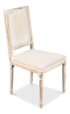Cane Back Side Chair, Grey Oak, Flax, Dining Chair by Sarreid, 20" length x 20" width x 40" height thumbnail 1