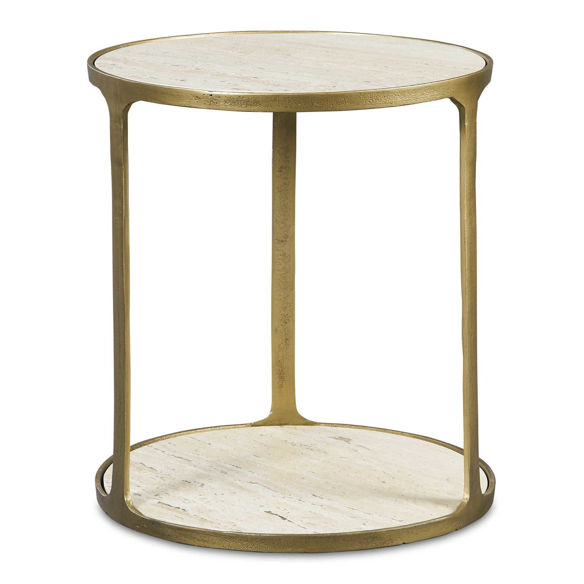 Clench Brass Side Table, Side & End Table by Uttermost, 21.25" width x 23.25" height x 21.25" depth View 1