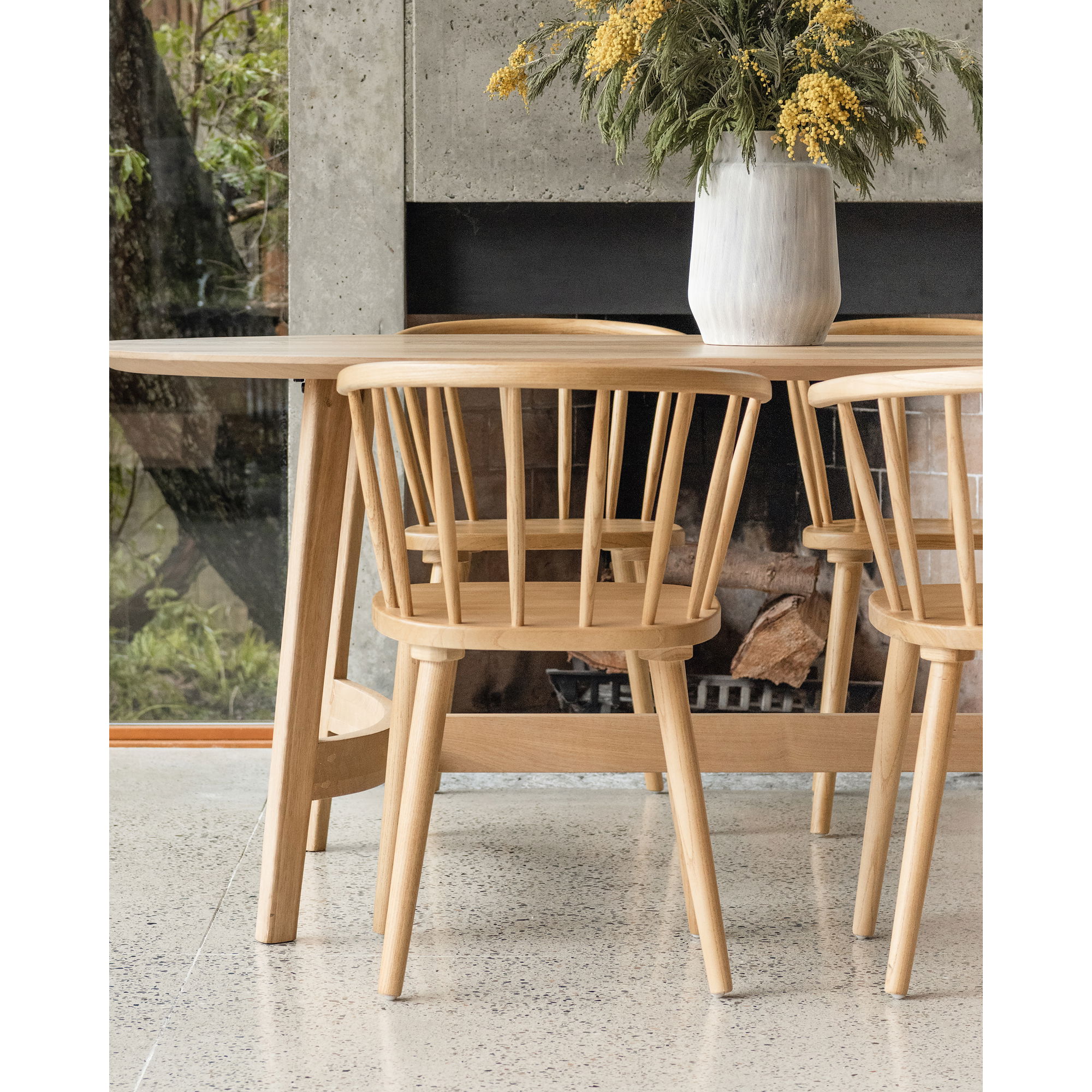 Trie Small Dining Table Natural large image 