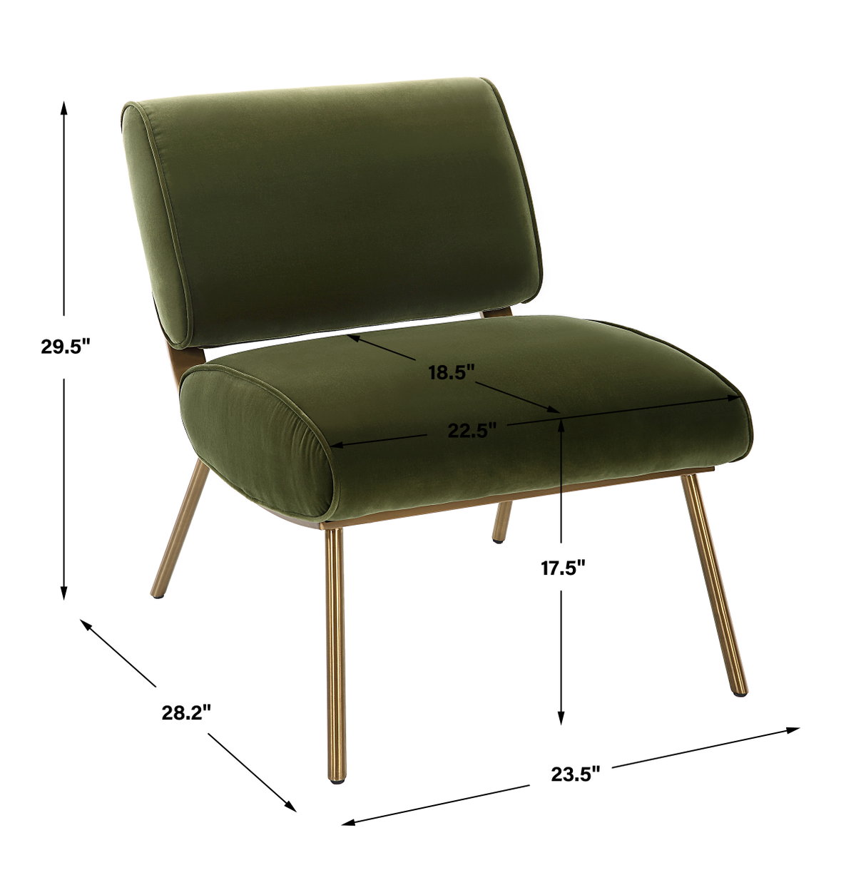 Knoll Mid-Century Accent Chair, by Uttermost, 23.5" width x 29.5" height x 28.2" depth View 3