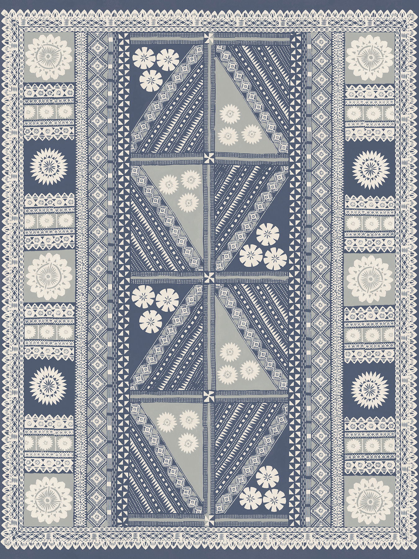 Tapa Indigo Wall Mural large image 
