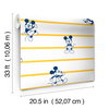 Disney Mickey Mouse Stripe Yellow Wallpaper, by York Wall, 33' length x 1'8.5" width x 0.02" depth thumbnail 3