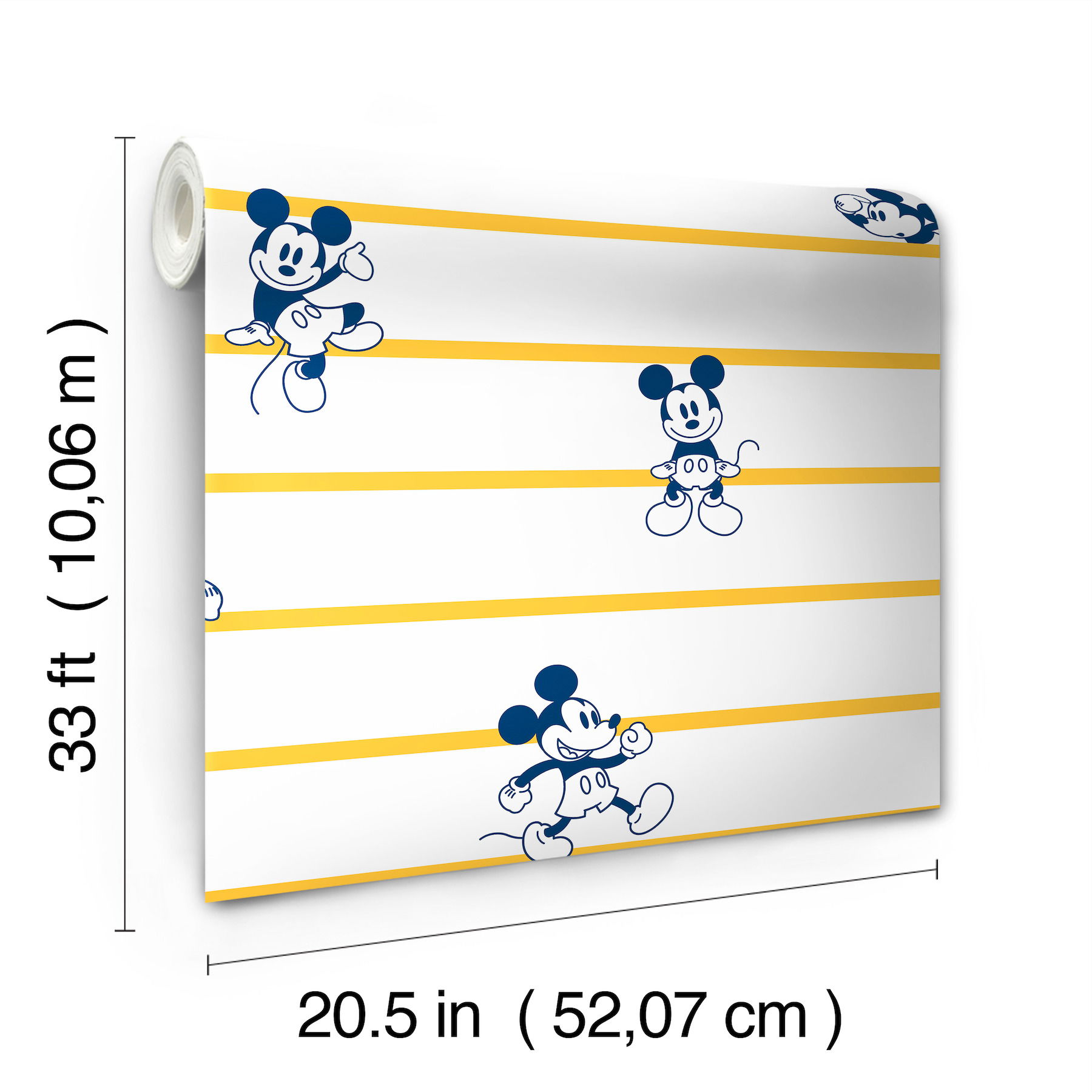 Disney Mickey Mouse Stripe Yellow Wallpaper large image 