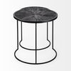 Chakra 19.7' Set of Two Round Dark Wood Top Black Frame Accent Tables, Side & End Table by Mercana, 19.69" length x 19.69" width x 19.69" height thumbnail 5