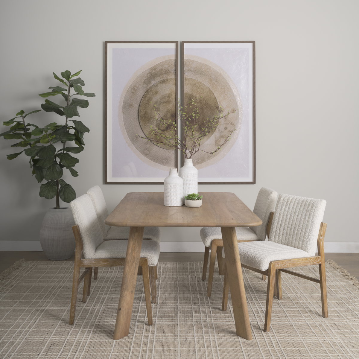 Welborn 84' Light Brown Wood Rectangular Dining Table, by Mercana, 84" length x 42" width x 30" height View 2