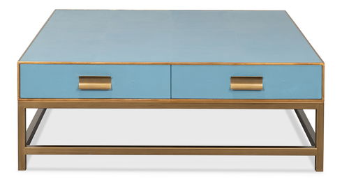 Gideon Shagreen Sq.Coffee Table  Blue