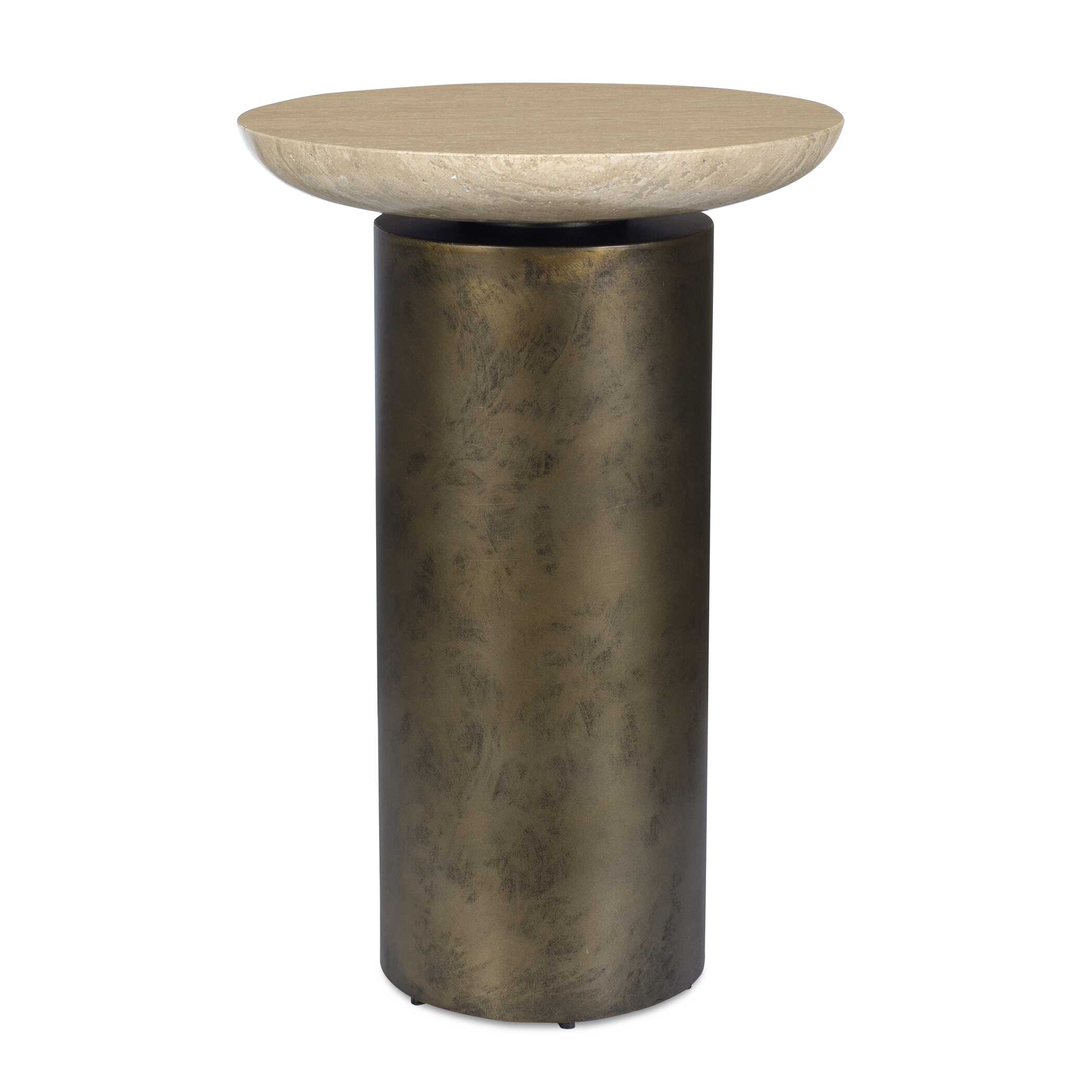 Oslo Brass Outdoor Accent Table, Furniture by Uttermost, 14" width x 21" height x 14" depth View 1