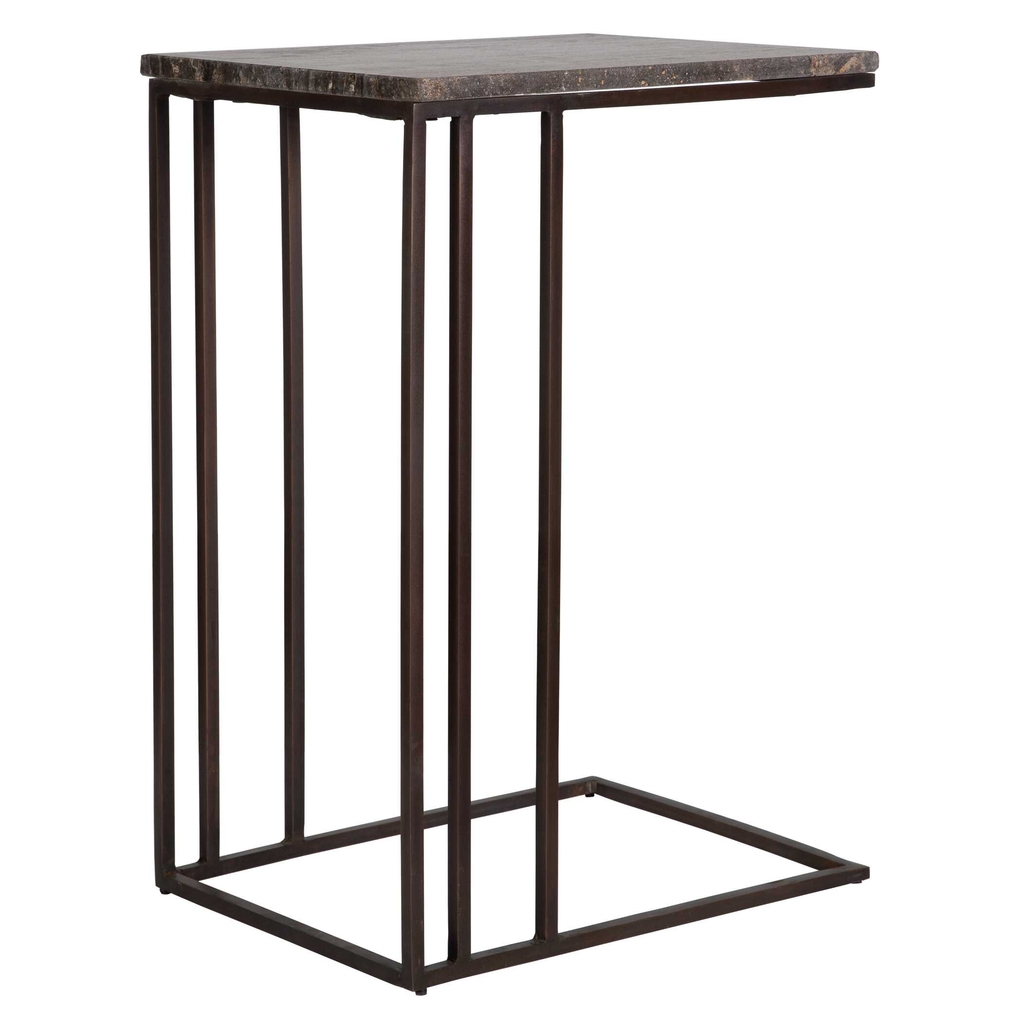 Theodore Travertine Accent Table, Furniture by Uttermost, 16" width x 23" height x 12" depth View 7