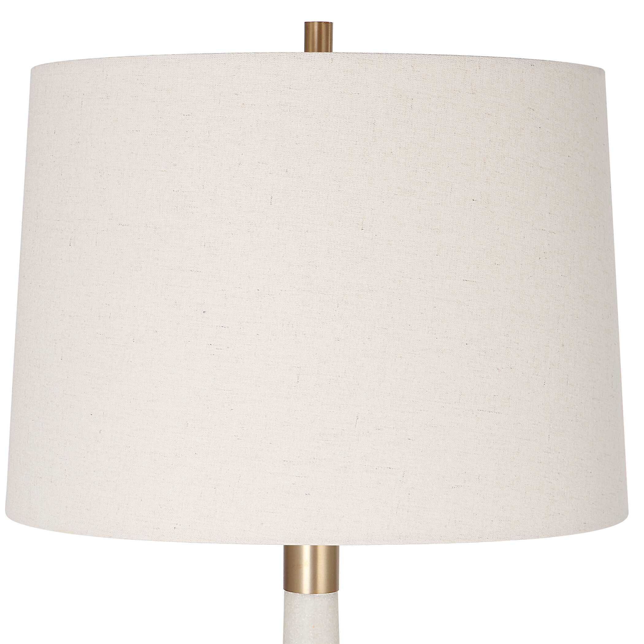 Marille Ivory Stone Table Lamp, by Uttermost, 16" width x 35.5" height x 16" depth View 6