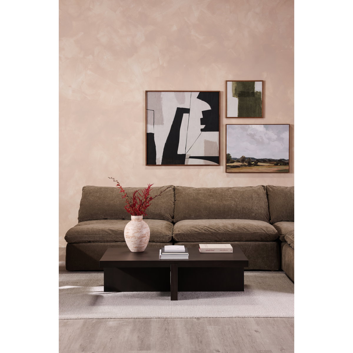 Folke Rectangular Coffee Table Dark Brown, by Moe's Home, 50" width x 13.5" height x 31" depth View 6