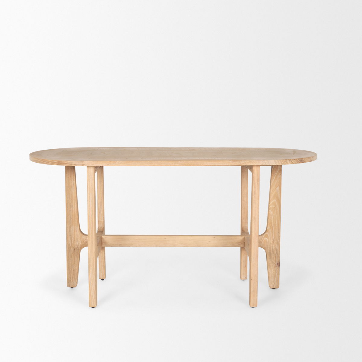 Taylin Light Brown Solid Wood Desk, by Mercana, 59.8" length x 25.6" width x 30" height View 6