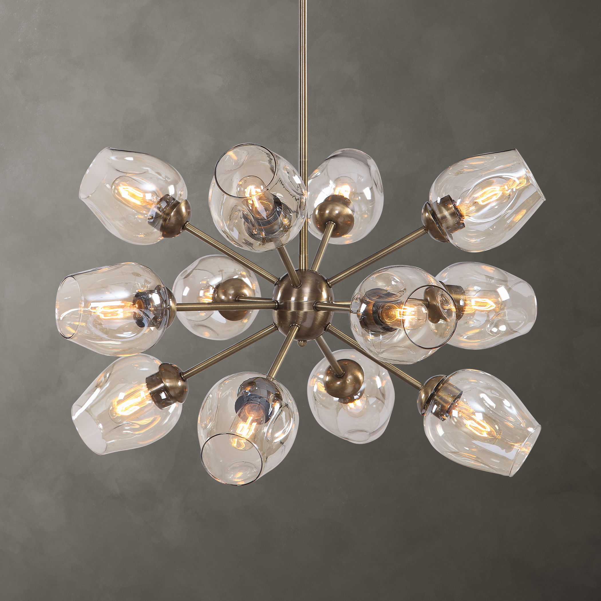 Chet 12 Light Sputnik Chandelier, Ceiling Light by Uttermost, 32.5" width x 20" height x 32.5" diameter x 32.5" depth View 1