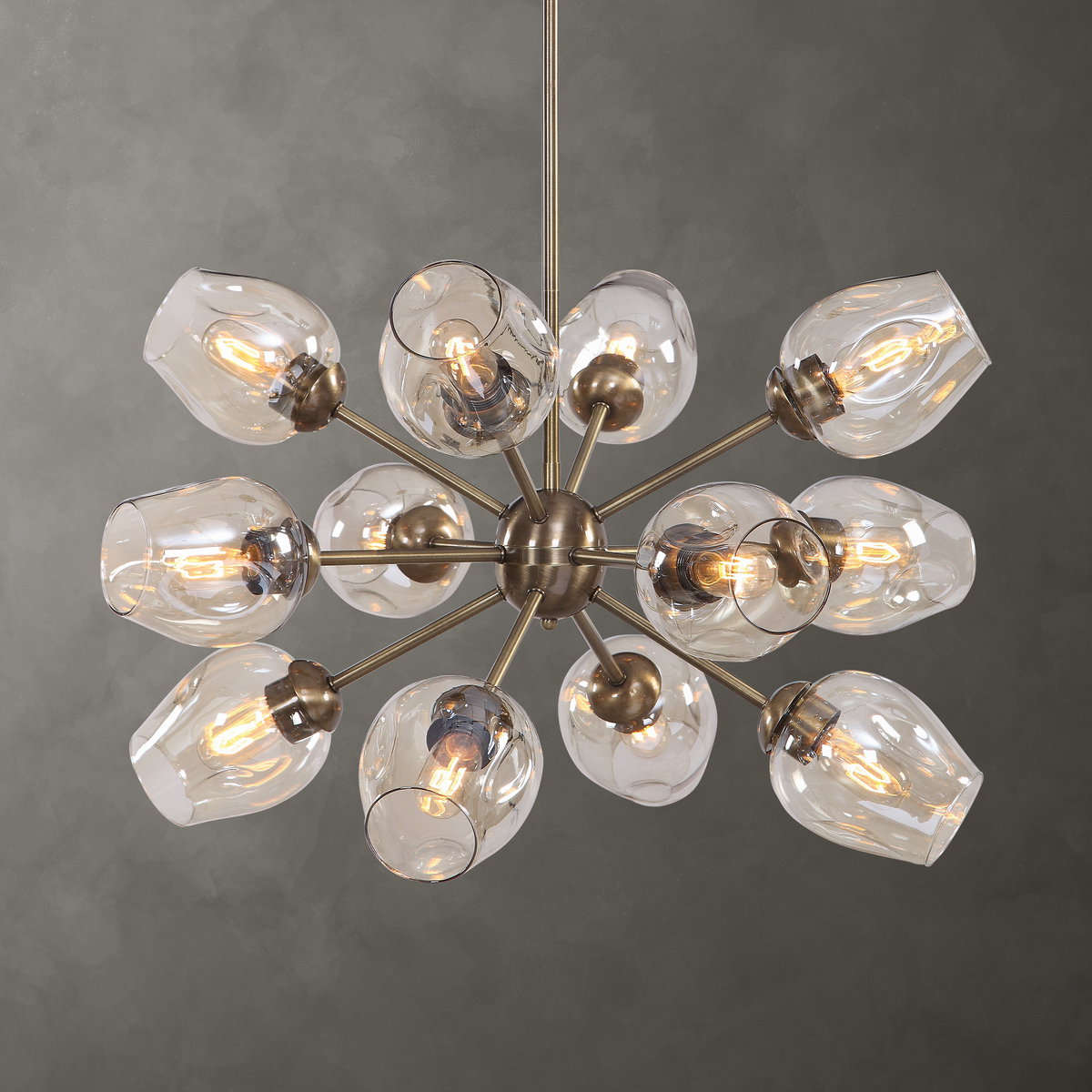 Chet 12 Light Sputnik Chandelier, Ceiling Light by Uttermost, 32.5" width x 20" height x 32.5" diameter x 32.5" depth View 1