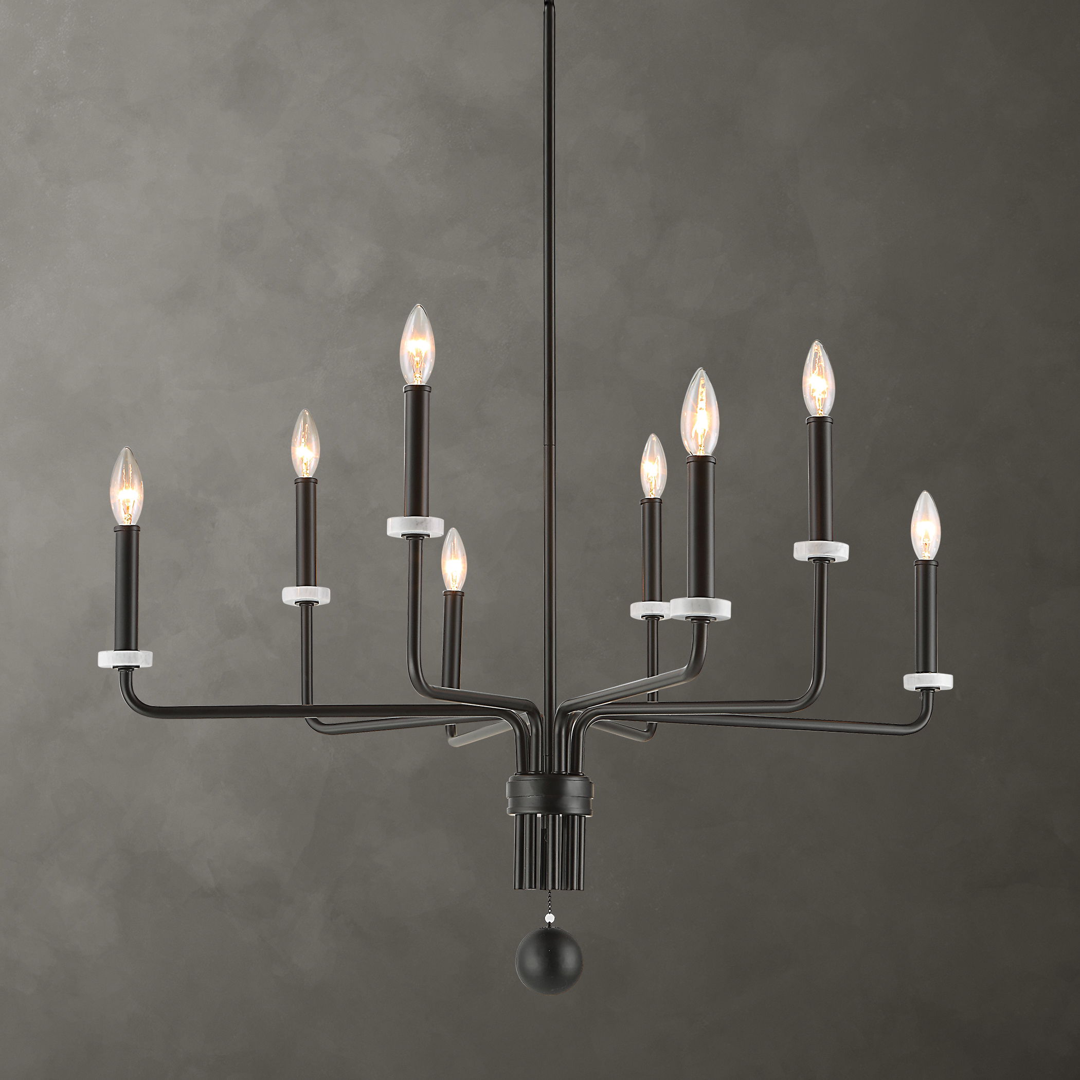 Ebony Elegance 8 Light Chandelier large image 