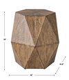 Volker Honey Geometric Accent Table, Side & End Table by Uttermost, 18" width x 18" height x 15.6" depth thumbnail 3