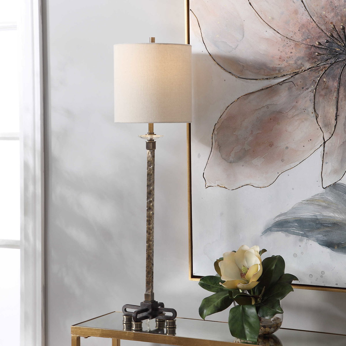 Parnell Industrial Buffet Lamp, Table Lamp by Uttermost, 9" width x 33.75" height x 9" depth View 6