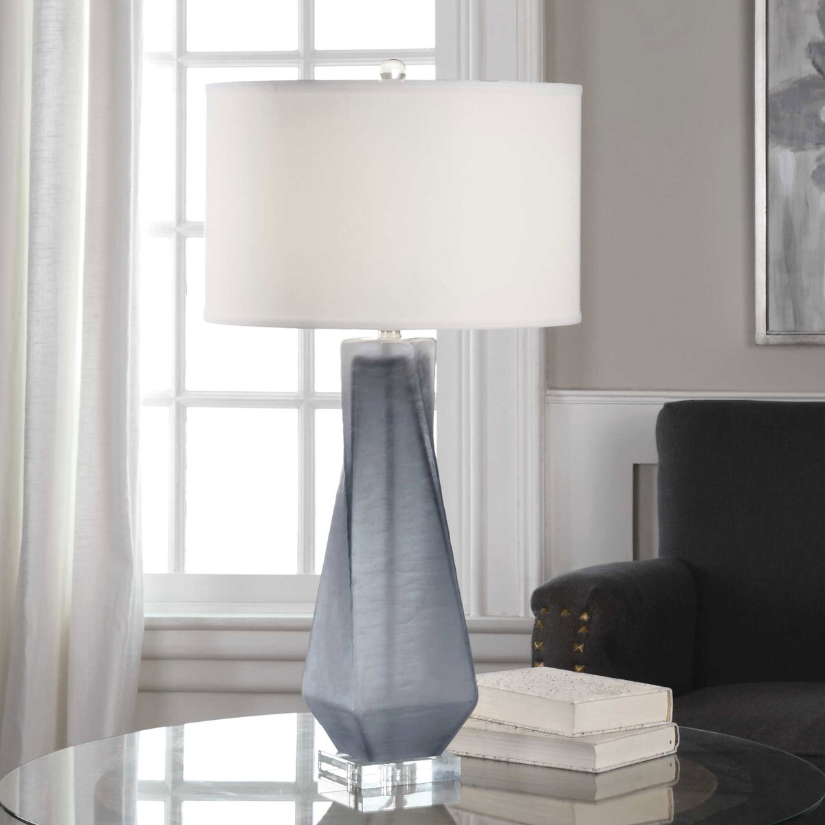 Anatoli Charcoal Gray Table Lamp, by Uttermost, 1'4" width x 2'6.75" height x 1'4" depth View 5
