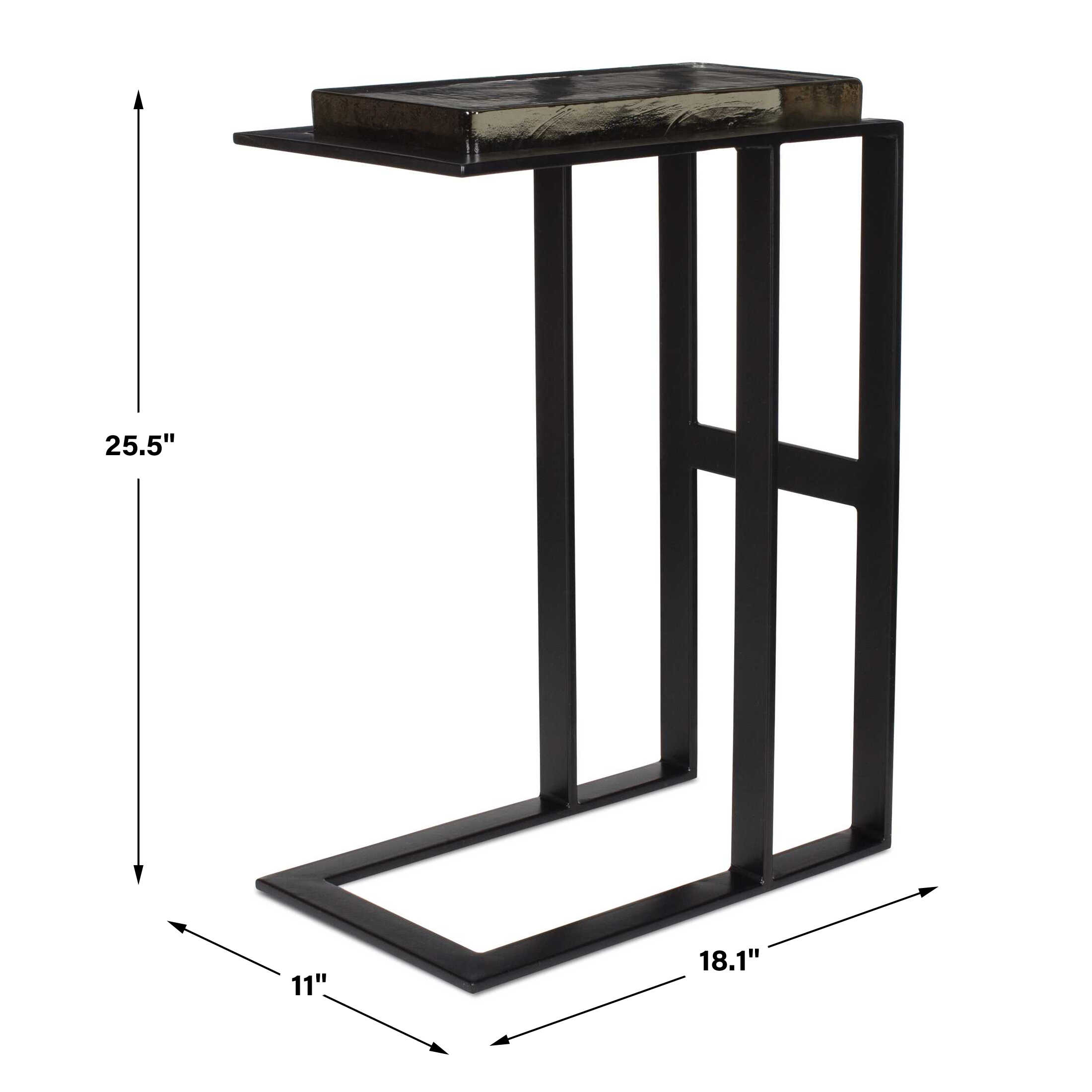Soma Black Accent Table, Furniture by Uttermost, 18.1" width x 25.5" height x 11" depth View 3