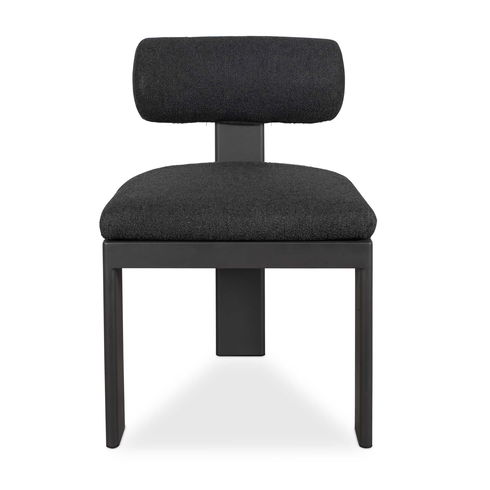 Bolster Back Charcoal Outdoor Dining Chair