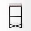 Frodo 29.75H Seat Height White Fabric Seat Black Metal Base Stool, Counter & Bar Stool by Mercana, 16.54" length x 16.54" width x 30" height thumbnail 5