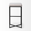 Frodo Backless 29.75in Seat Bar Stool | White Fabric with Black Metal, Counter & Bar Stool by Mercana, 16.54" length x 16.54" width x 30" height thumbnail 5