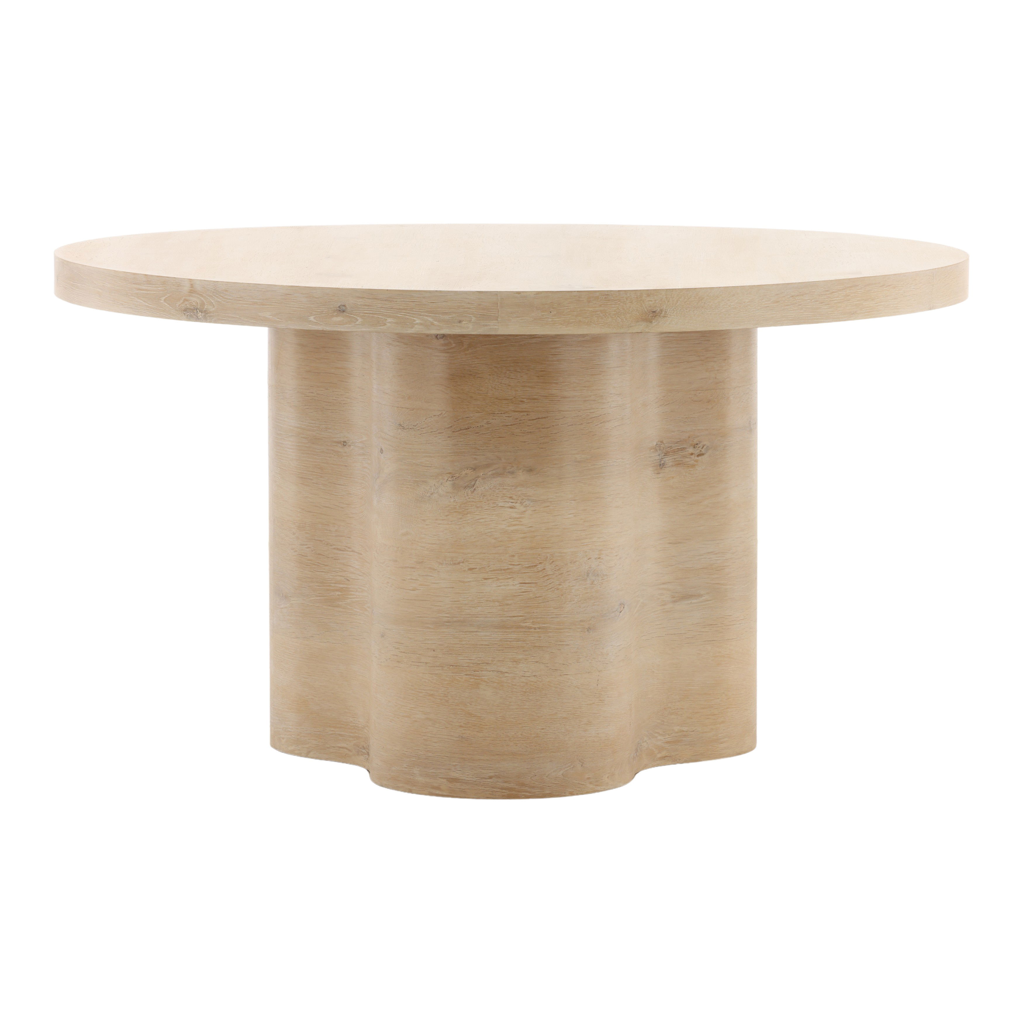 Kyrell Dining Table Light Natural, by Dovetail, 54" width x 30" height x 54" diameter x 54" depth View 1